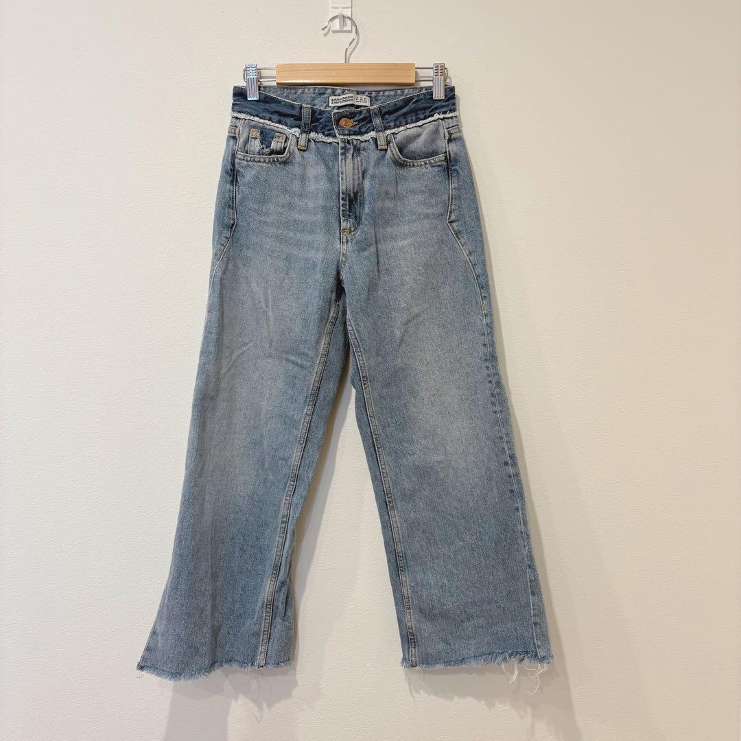 ザラベーシック ワイド デニム ストレート 32 ジーパン　裾カット　Z1975