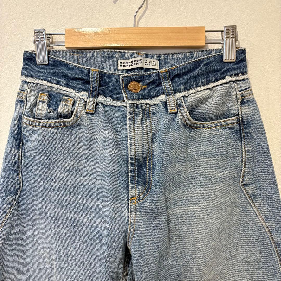 ザラベーシック ワイド デニム ストレート 32 ジーパン　裾カット　Z1975 2