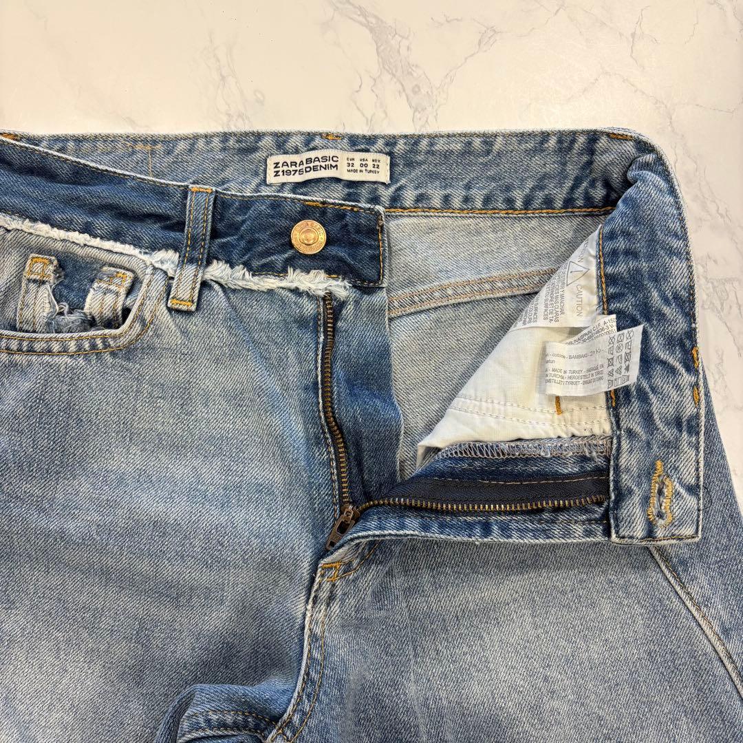 ザラベーシック ワイド デニム ストレート 32 ジーパン　裾カット　Z1975 9