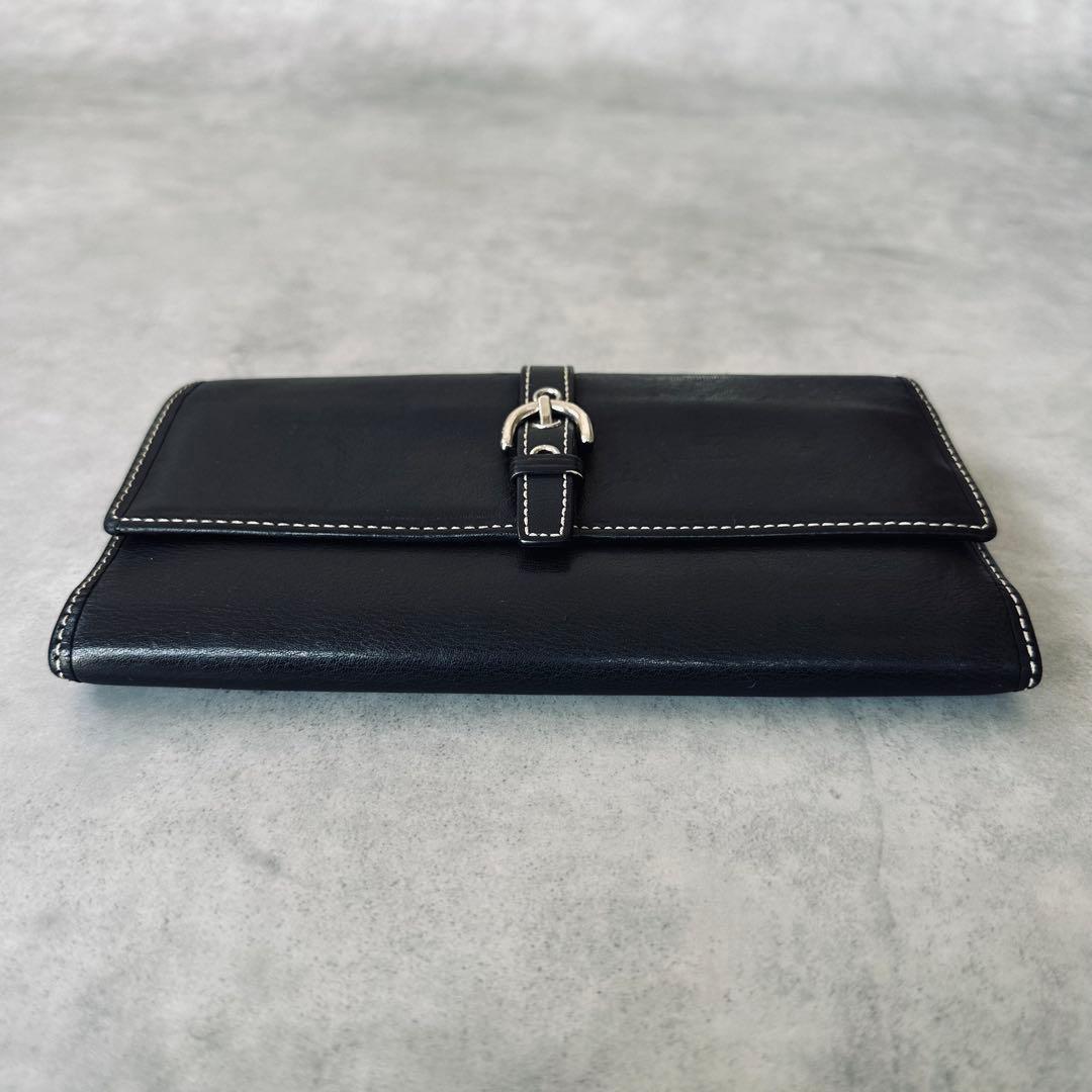 Y2K COACH ソーホー　バックル　レザー　三つ折り財布　IDウインドウ 黒 6