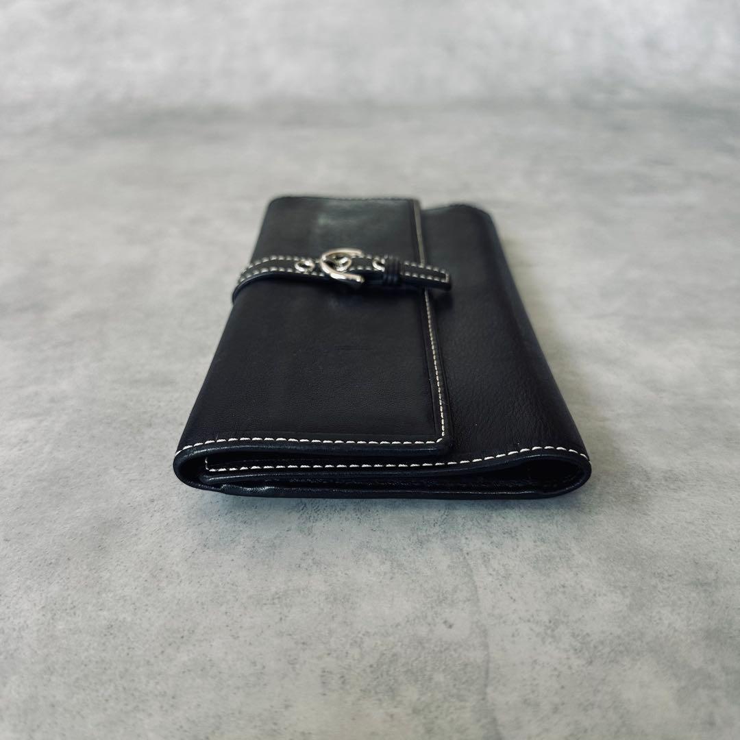 Y2K COACH ソーホー　バックル　レザー　三つ折り財布　IDウインドウ 黒 7