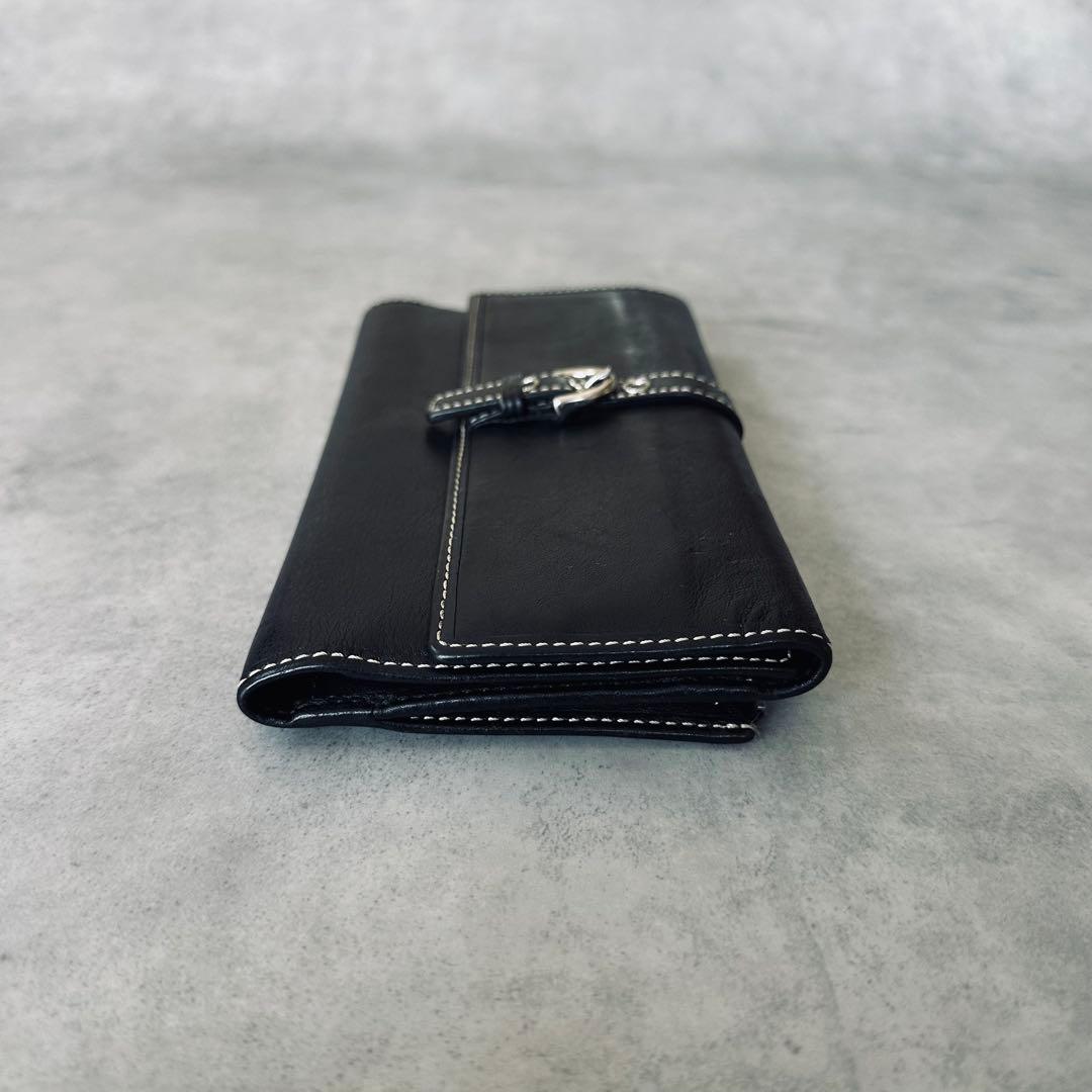 Y2K COACH ソーホー　バックル　レザー　三つ折り財布　IDウインドウ 黒 8