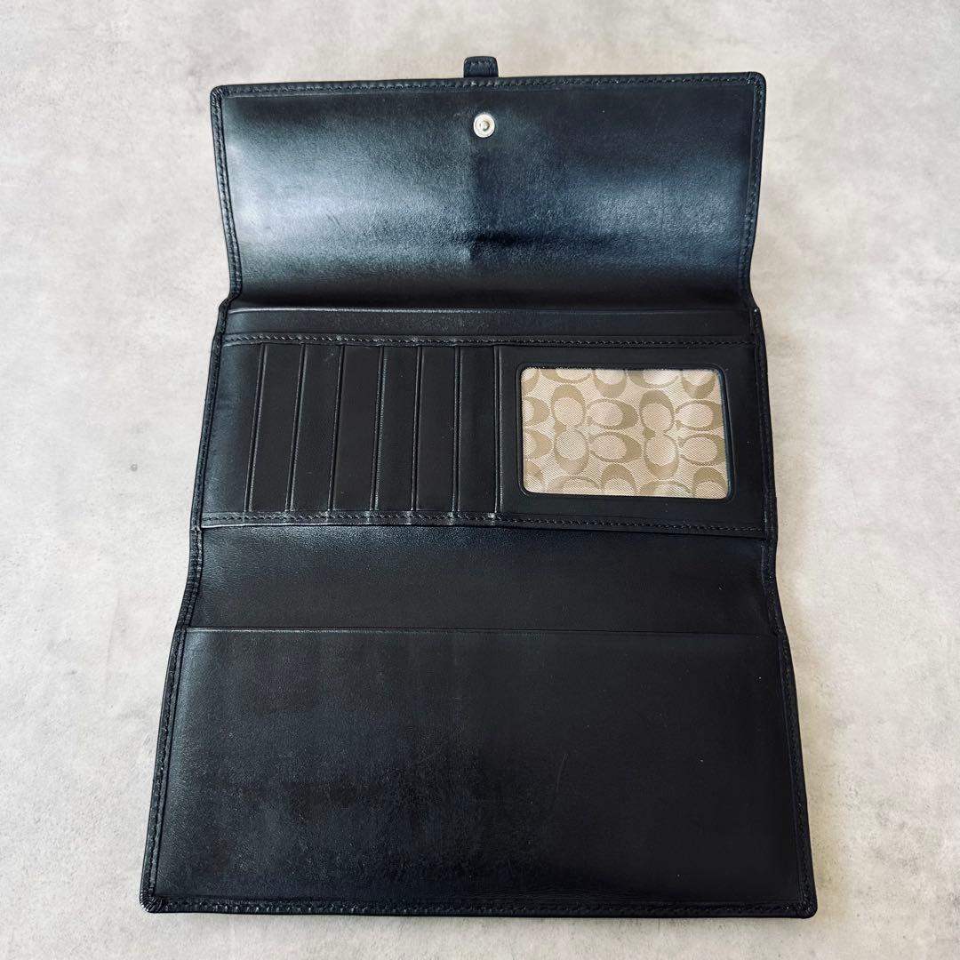 Y2K COACH ソーホー　バックル　レザー　三つ折り財布　IDウインドウ 黒 9