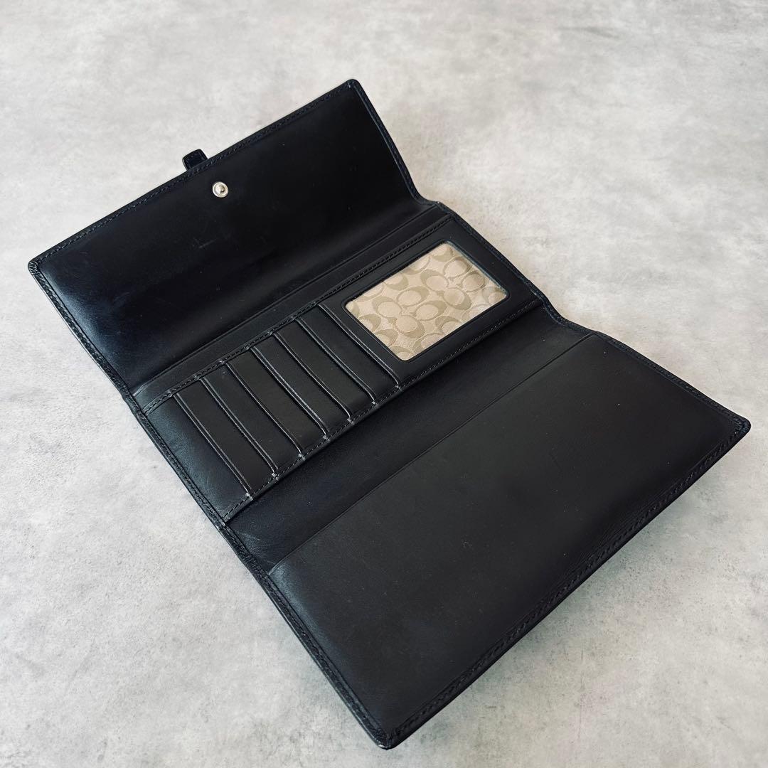 Y2K COACH ソーホー　バックル　レザー　三つ折り財布　IDウインドウ 黒 10