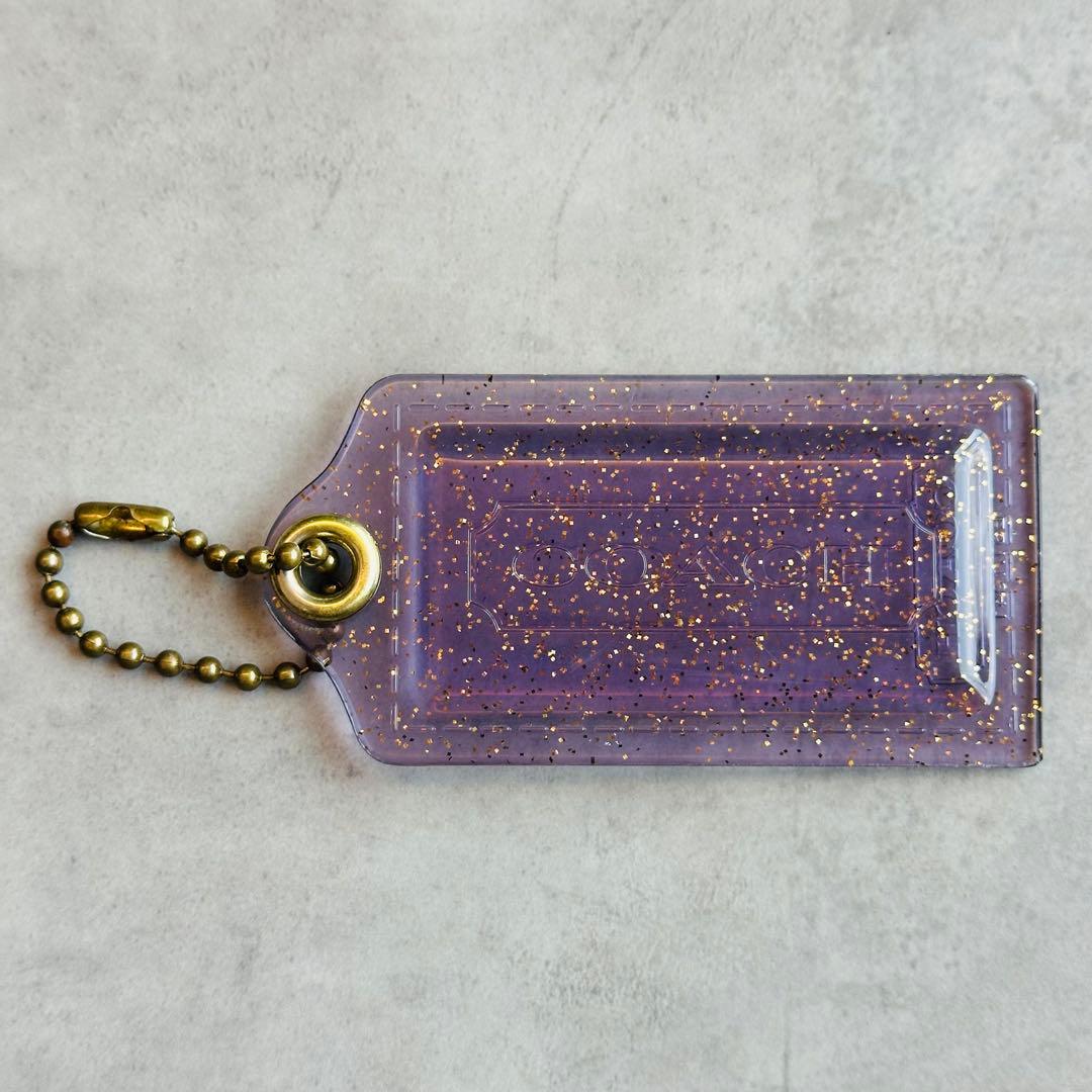 COACH POPPY hangtag charm Glitter PURPLE