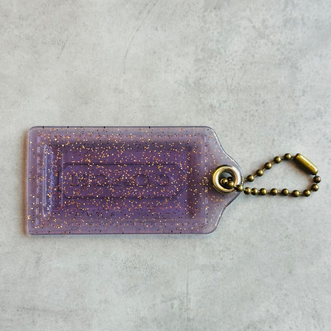 COACH POPPY hangtag charm Glitter PURPLE 3