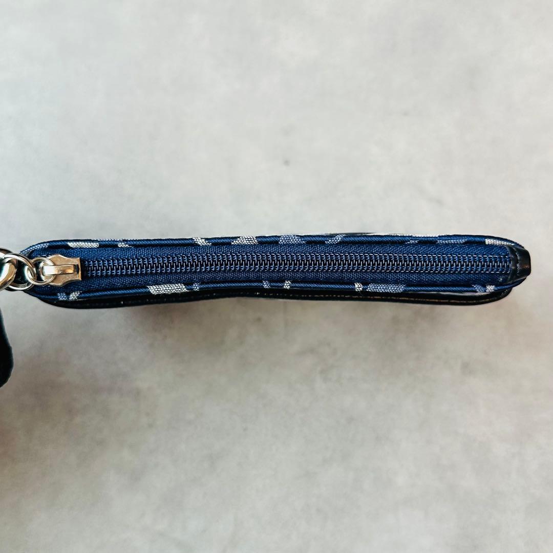 Y2K COACH Blue Signature Wristlet Pouch 8