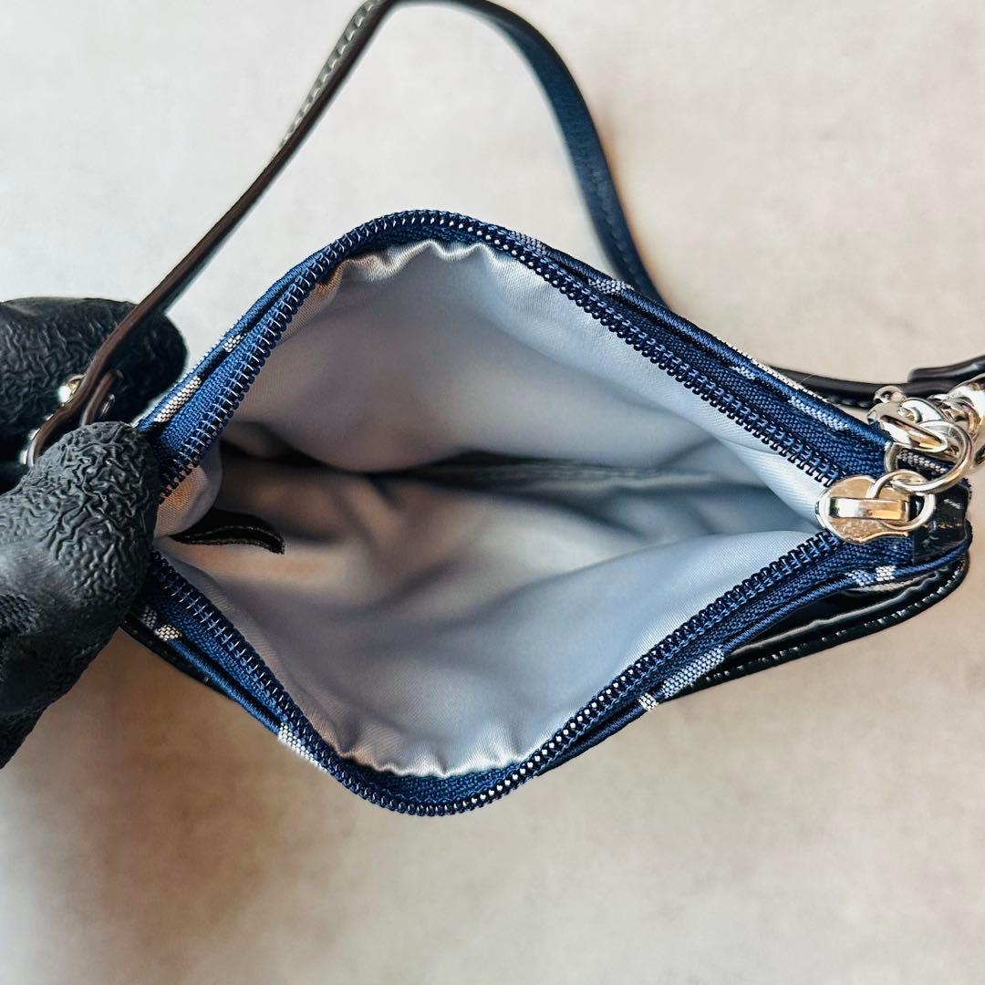 Y2K COACH Blue Signature Wristlet Pouch 9