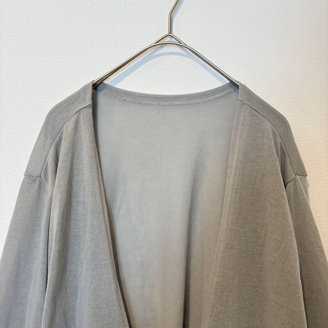 神戸レタス　ロングカーディガン ノーカラー 灰色　グレー　M 無地　羽織り 2