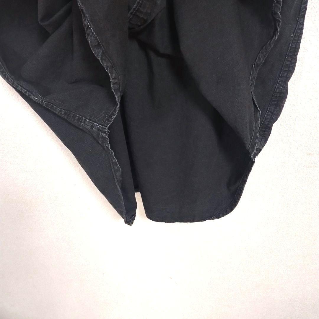 アメリカンホリック 黒 シャツワンピース 長袖 2ポケット オーバーサイズ L 4