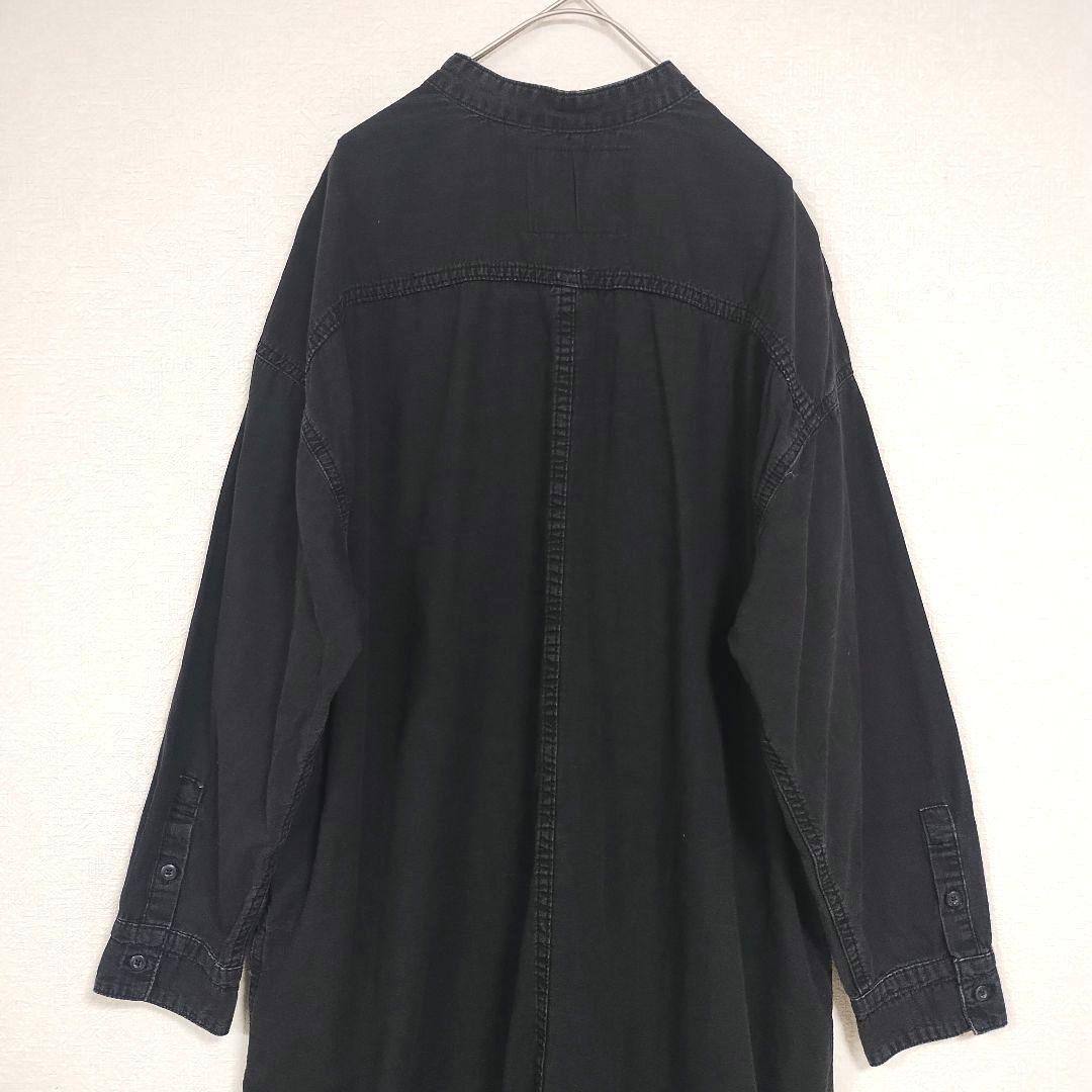 アメリカンホリック 黒 シャツワンピース 長袖 2ポケット オーバーサイズ L 6