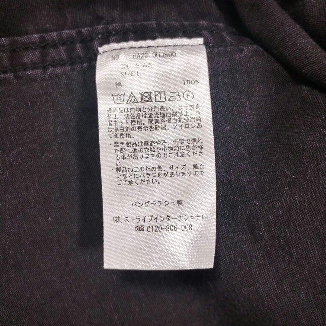 アメリカンホリック 黒 シャツワンピース 長袖 2ポケット オーバーサイズ L 8