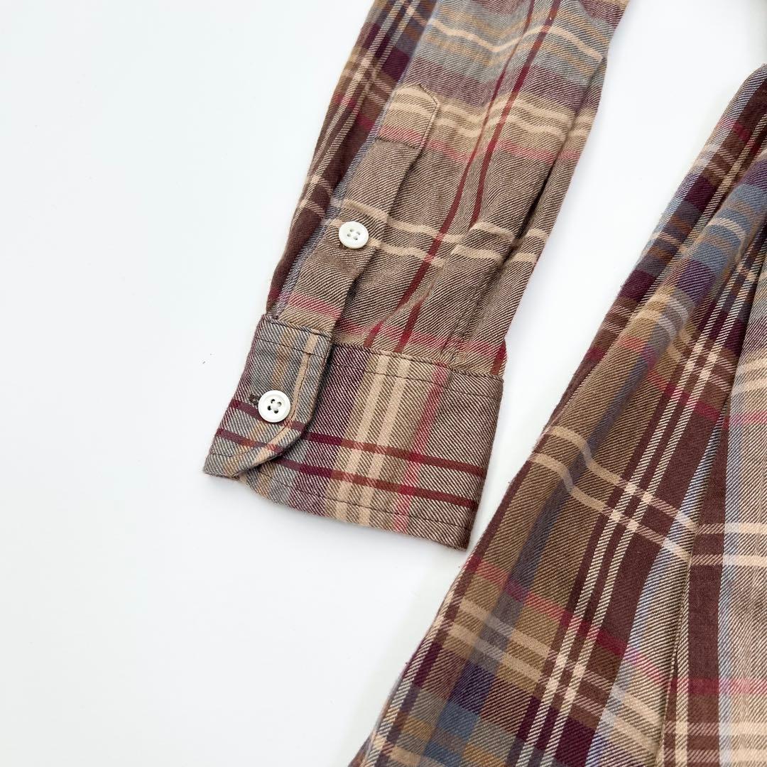 ラルフローレン　ロングワンピース　チェック柄　ブラウン　ベルト　6 7