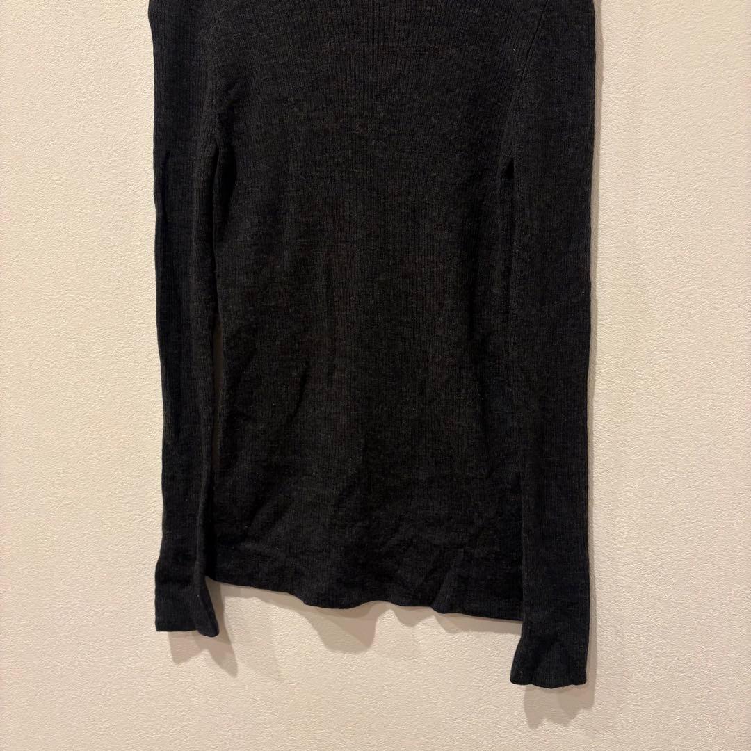 ユニクロ タートルネック ニット リブ セーター 灰色　グレー　M レディース 3