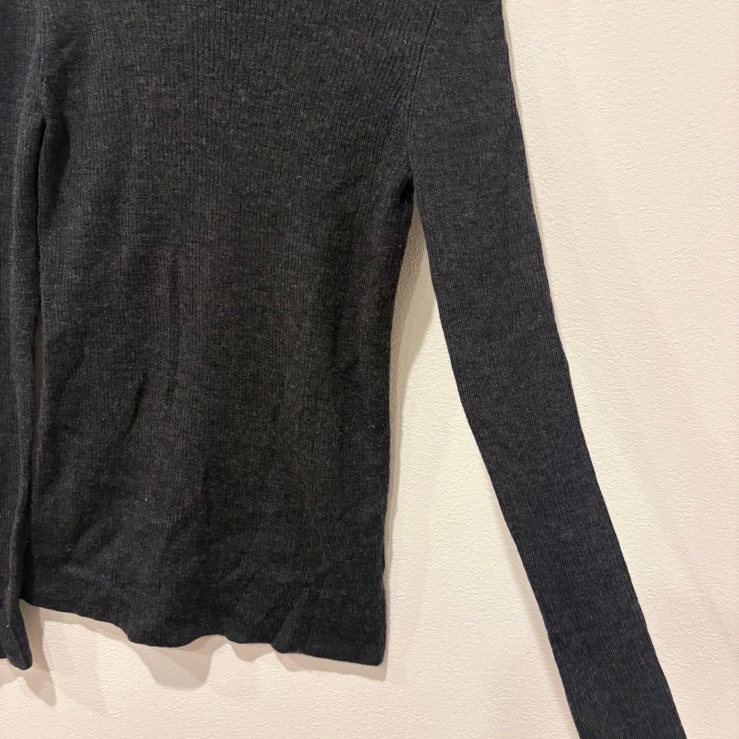 ユニクロ タートルネック ニット リブ セーター 灰色　グレー　M レディース 4