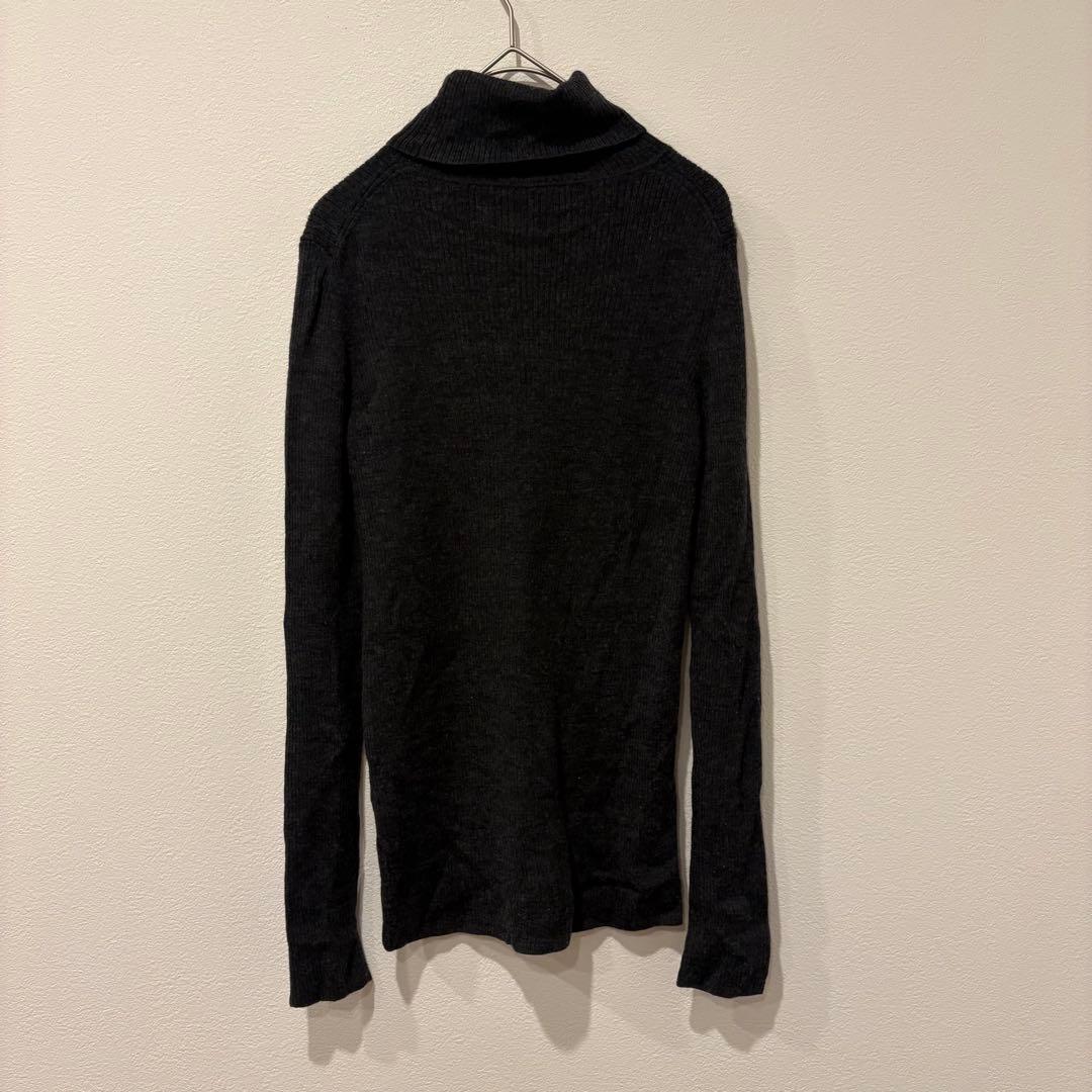 ユニクロ タートルネック ニット リブ セーター 灰色　グレー　M レディース 5