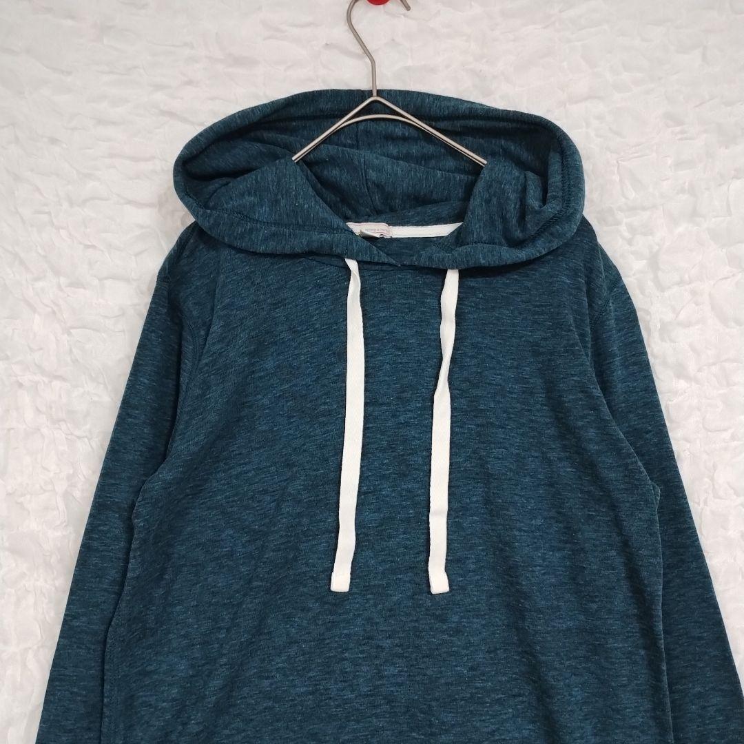 Gapギャップ ダークティール フード付きパーカー薄手S 青灰色カジュアル 2