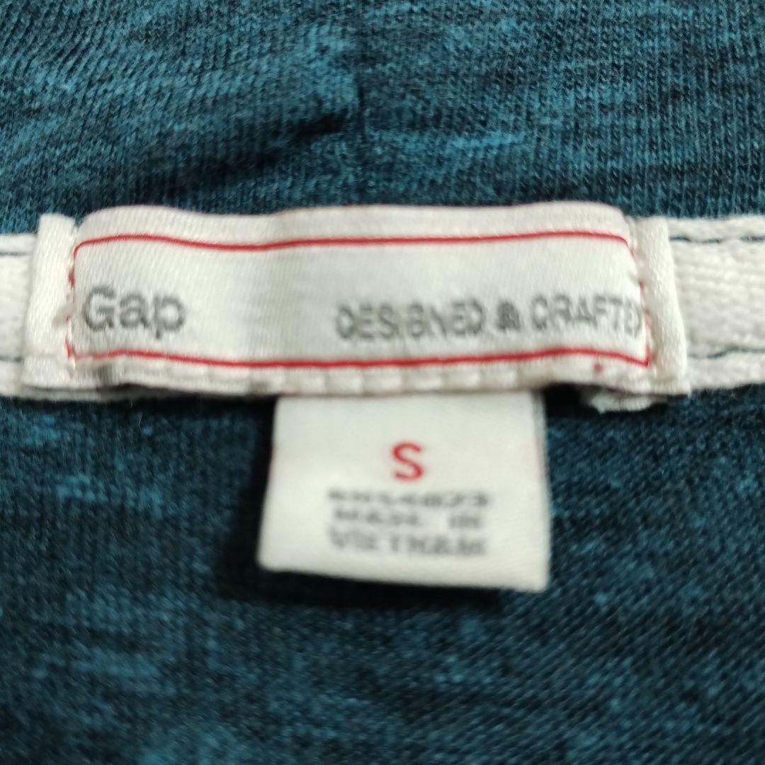 Gapギャップ ダークティール フード付きパーカー薄手S 青灰色カジュアル 12