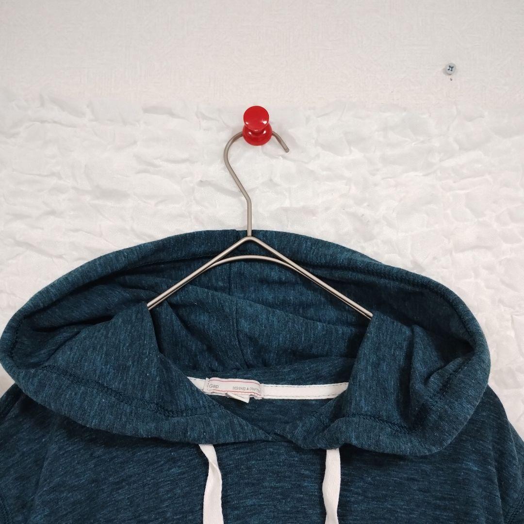 Gapギャップ ダークティール フード付きパーカー薄手S 青灰色カジュアル 6