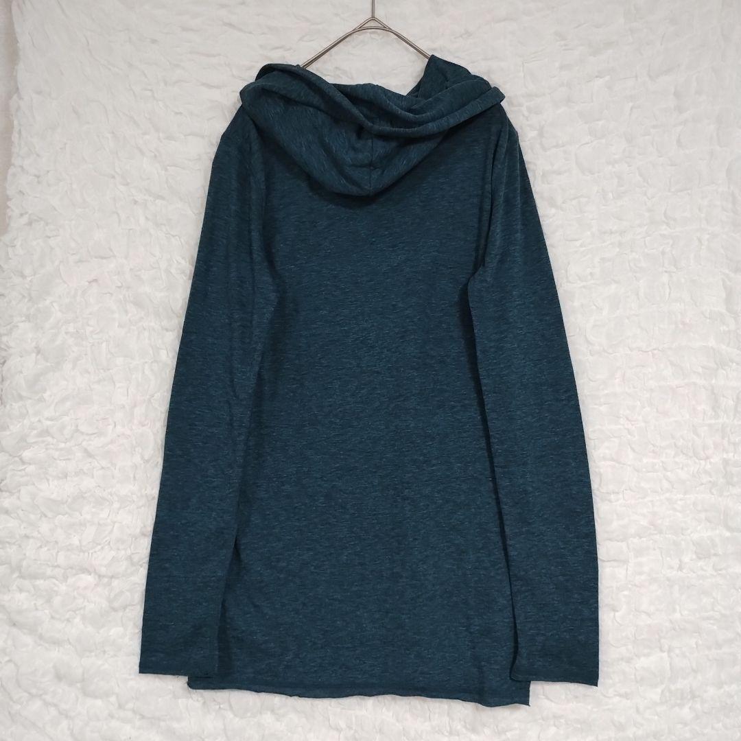 Gapギャップ ダークティール フード付きパーカー薄手S 青灰色カジュアル 7