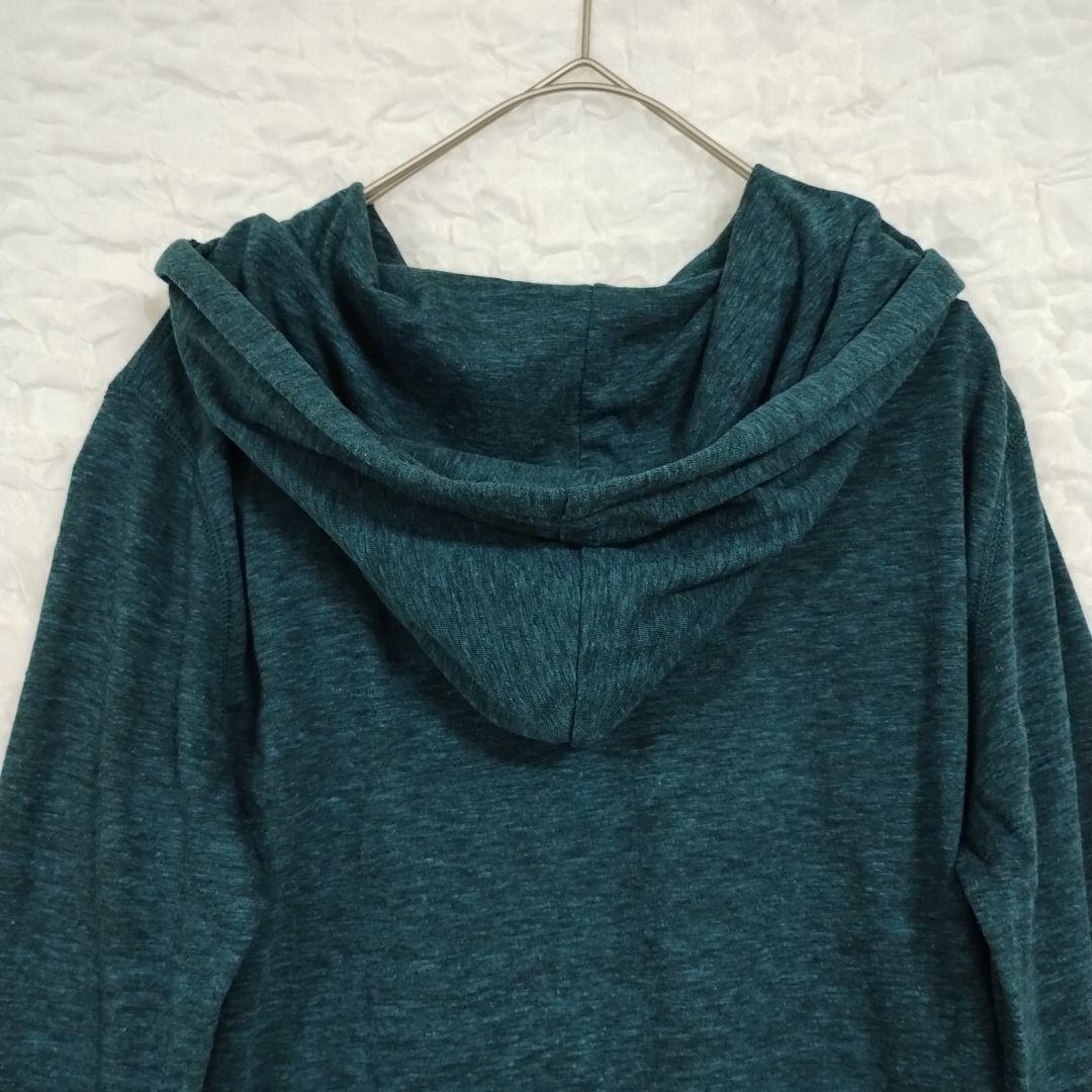 Gapギャップ ダークティール フード付きパーカー薄手S 青灰色カジュアル 8