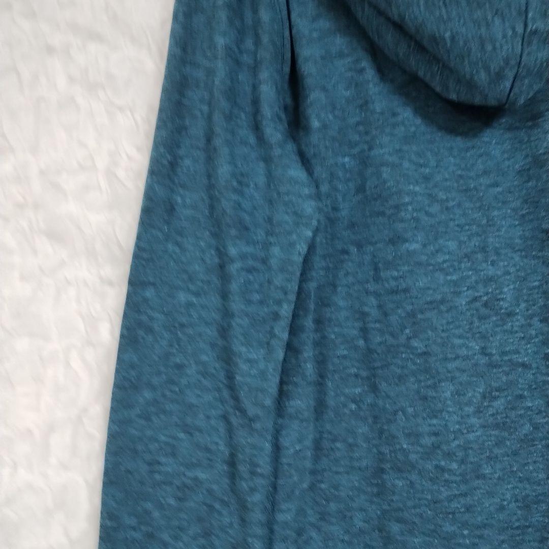 Gapギャップ ダークティール フード付きパーカー薄手S 青灰色カジュアル 9