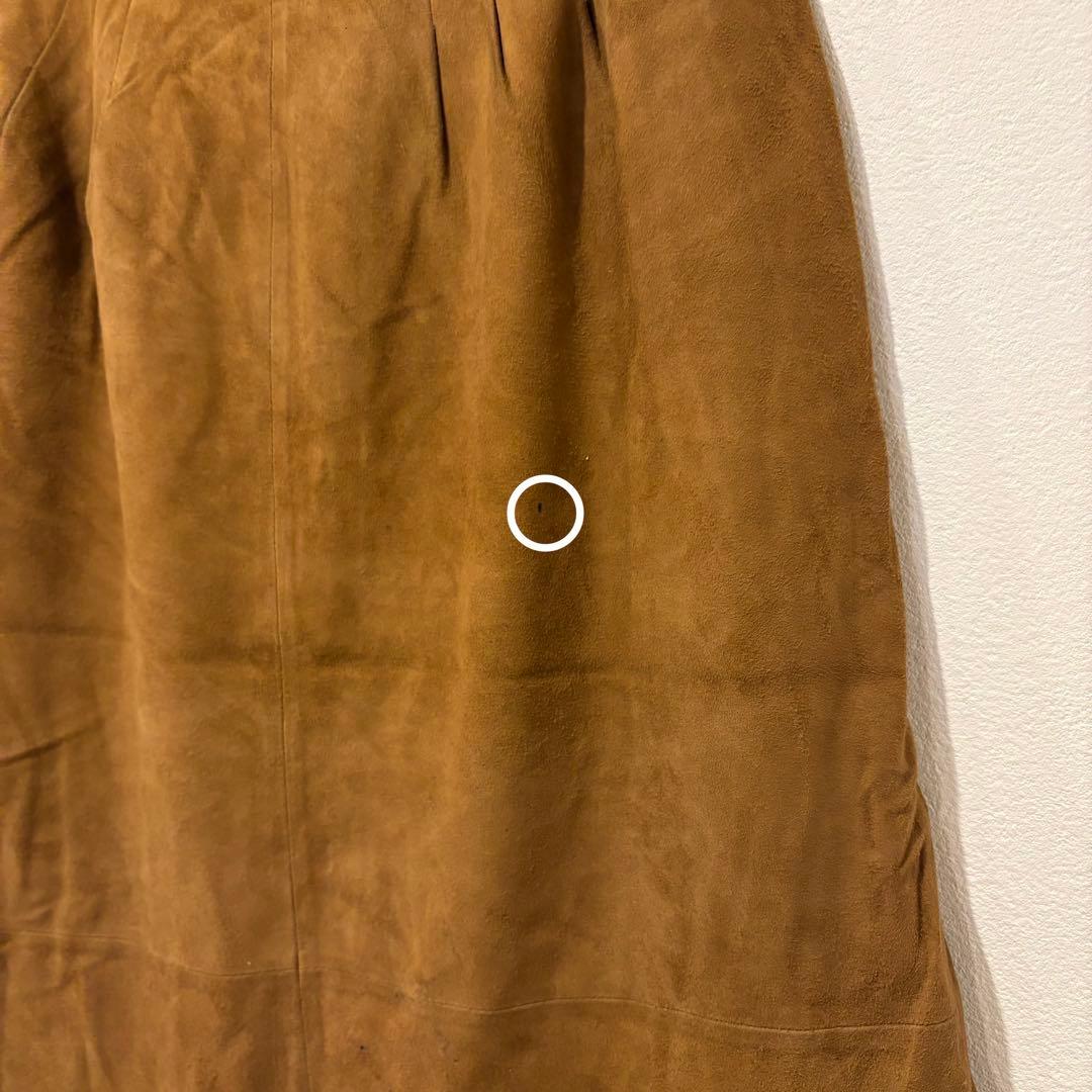 ルイシャンタン レザースカート タイト 膝丈　茶 ブラウン　9号 M ミディ丈 5