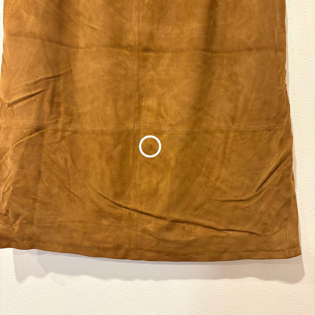 ルイシャンタン レザースカート タイト 膝丈　茶 ブラウン　9号 M ミディ丈 6