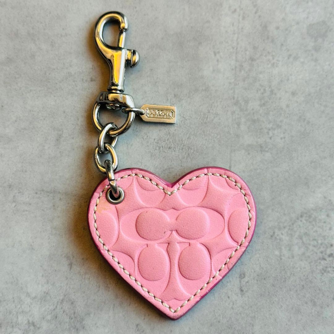 Y2K COACH Heart Signature Charm PINK