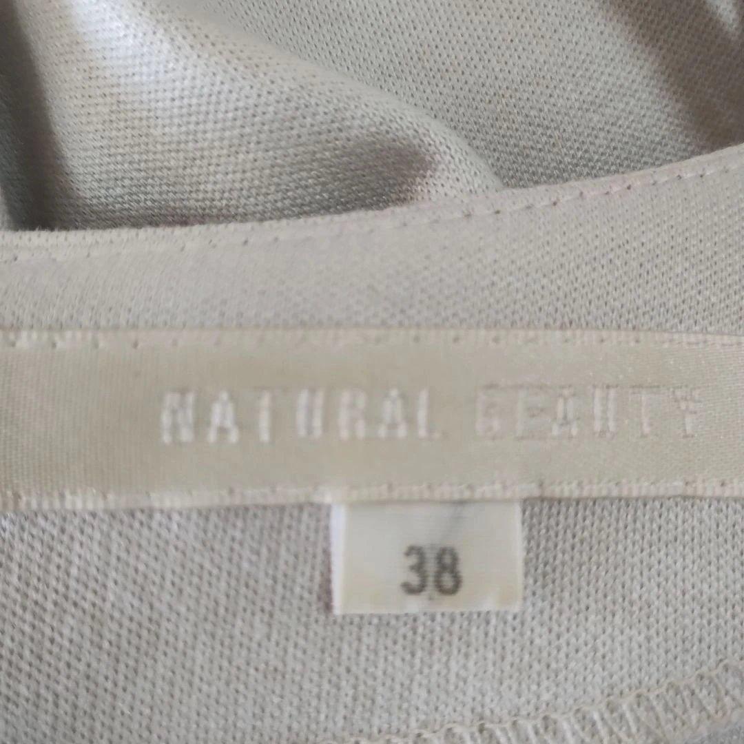 【ナチュラルビューティ】アイボリー Vネック 半袖 ひざ丈ワンピース38 13