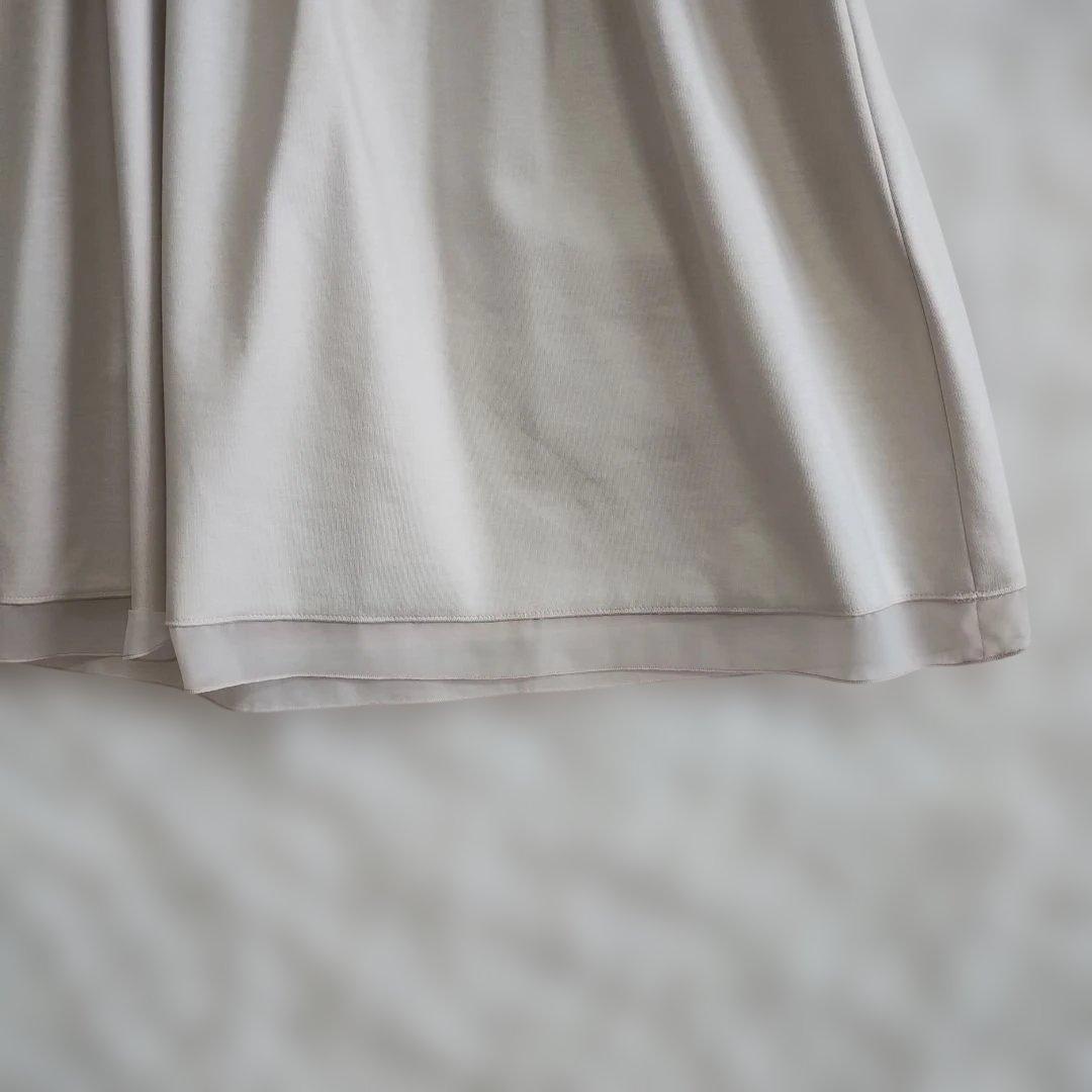 【ナチュラルビューティ】アイボリー Vネック 半袖 ひざ丈ワンピース38 16