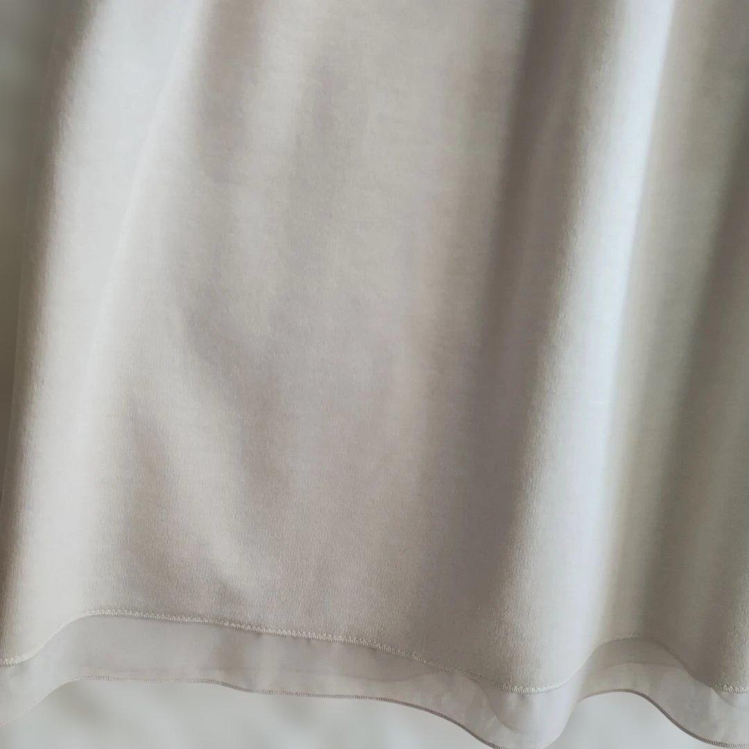 【ナチュラルビューティ】アイボリー Vネック 半袖 ひざ丈ワンピース38 8