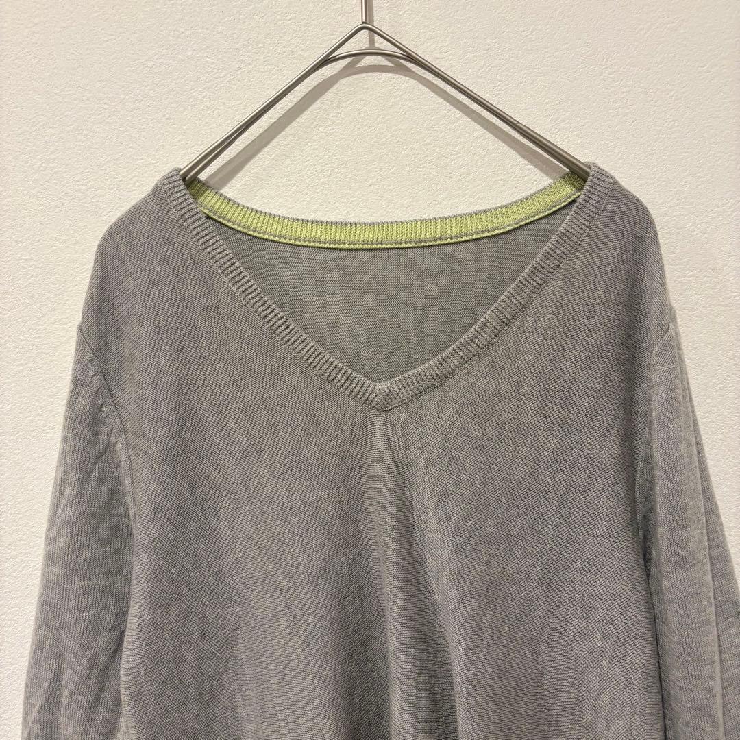 ココディール ニット チュニック Vネック 灰色　グレー 長袖 フレア M 2
