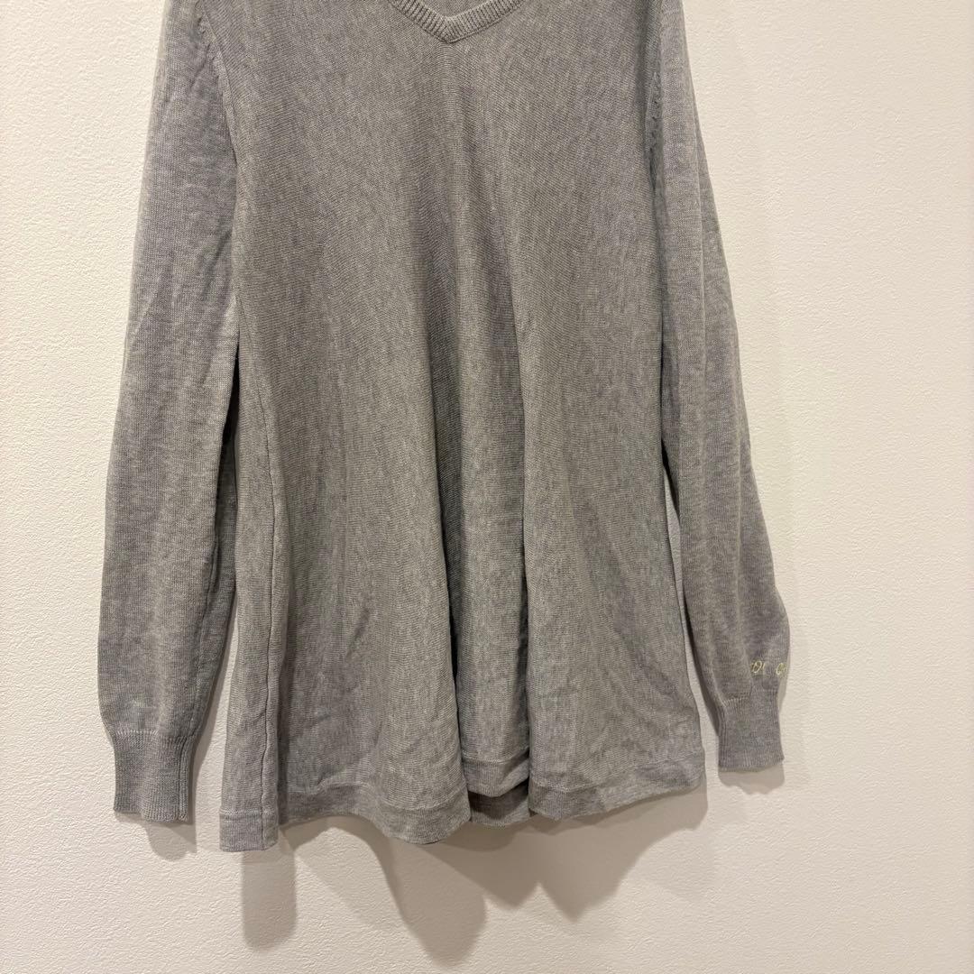 ココディール ニット チュニック Vネック 灰色　グレー 長袖 フレア M 3