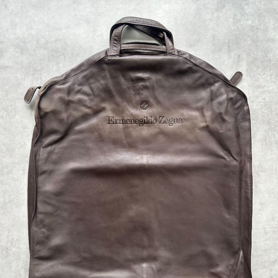 希少✨Ermenegildo Zegna ナッパレザー　本革　ガーメントバッグ 3