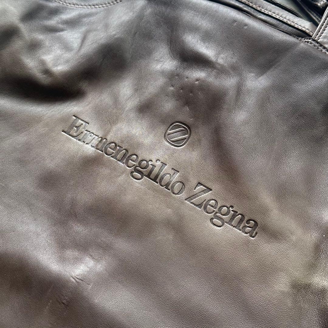 希少✨Ermenegildo Zegna ナッパレザー　本革　ガーメントバッグ 8