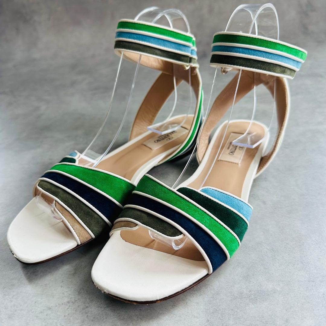 VALENTINO GARAVANI レザートリム アンクルストラップ サンダル