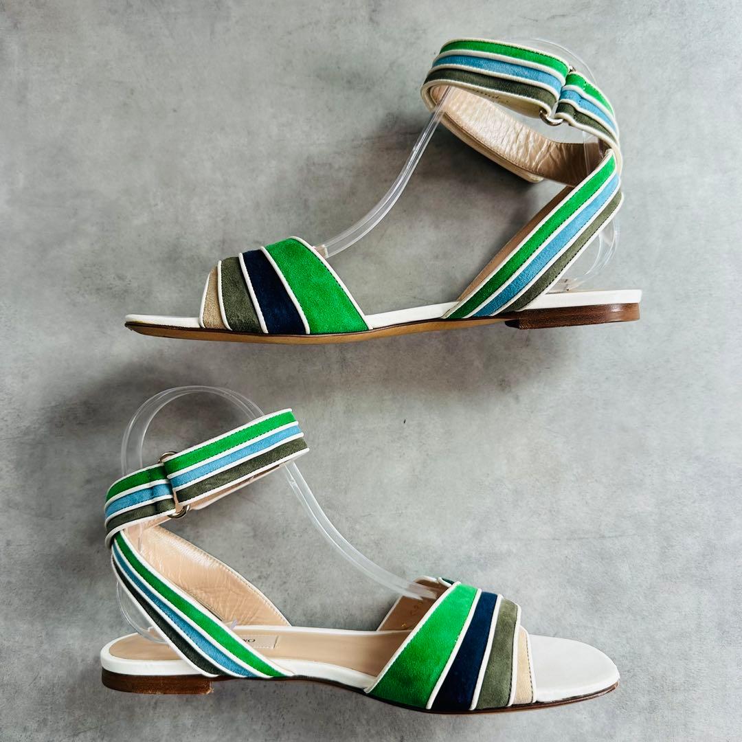 VALENTINO GARAVANI レザートリム アンクルストラップ サンダル 5