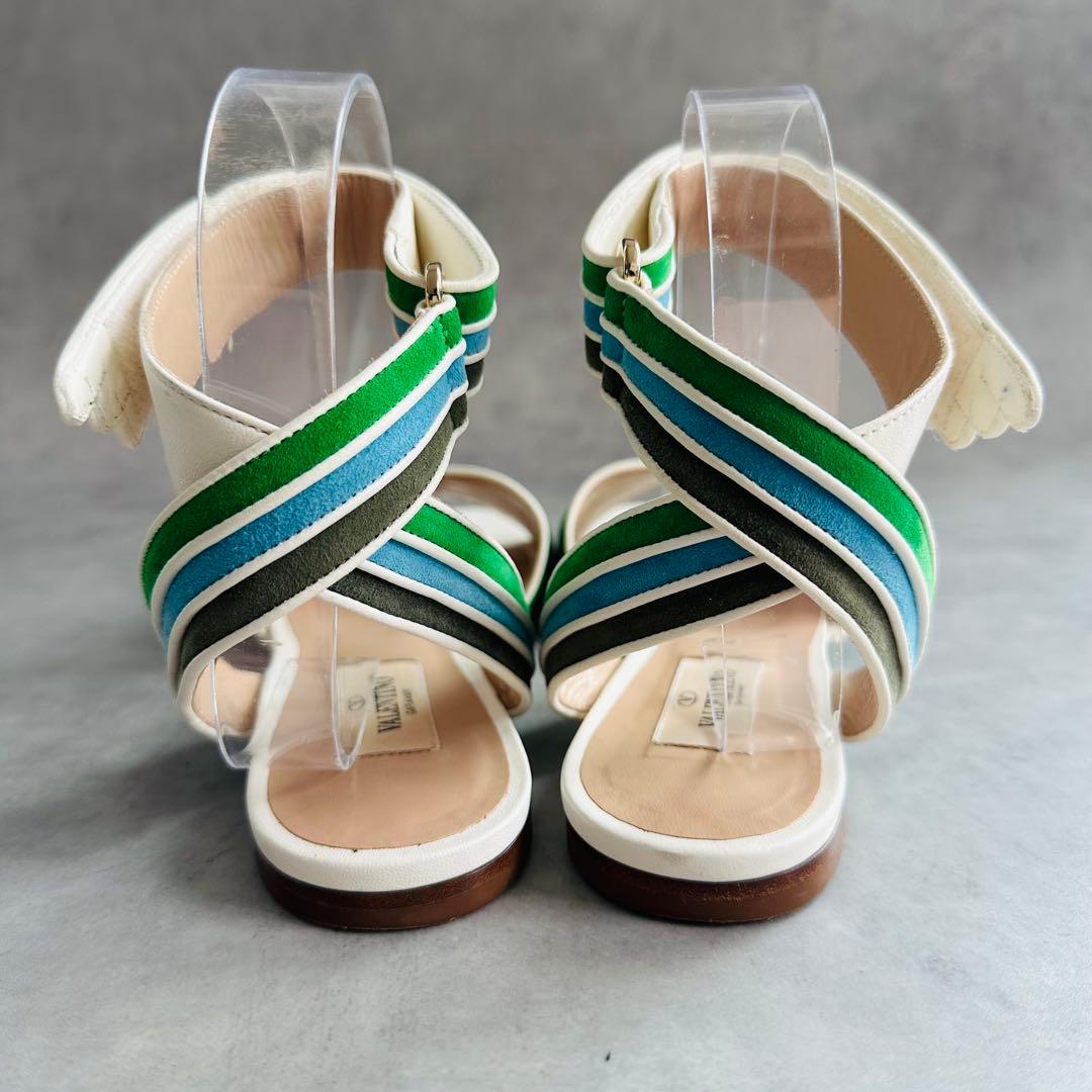 VALENTINO GARAVANI レザートリム アンクルストラップ サンダル 7