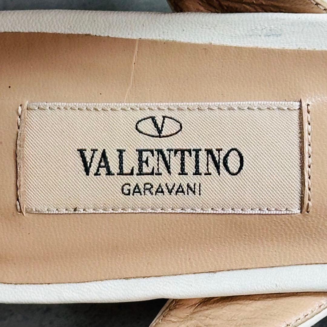 VALENTINO GARAVANI レザートリム アンクルストラップ サンダル 10