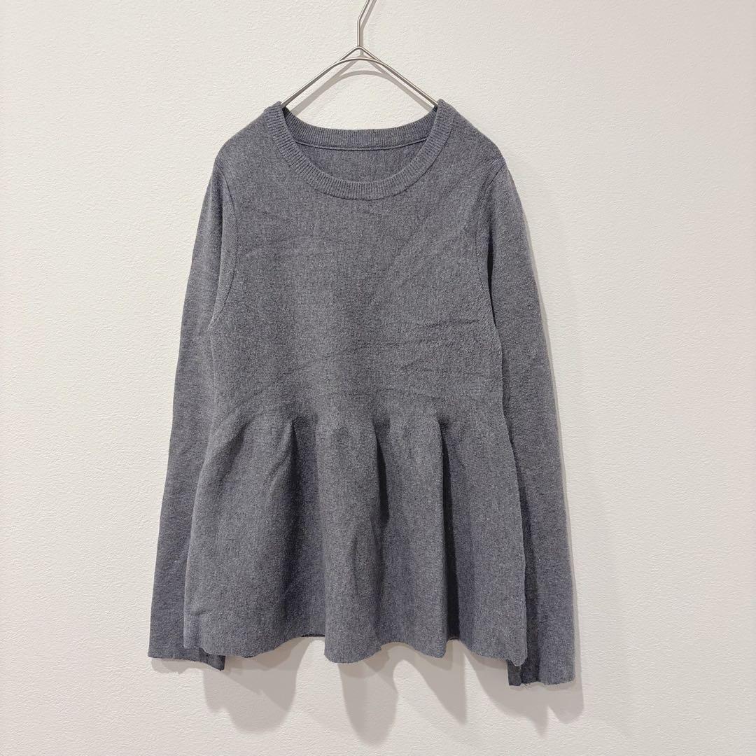 リエディ ペプラムニット フレア　トップス 長袖 グレー 灰色　Mサイズ 2