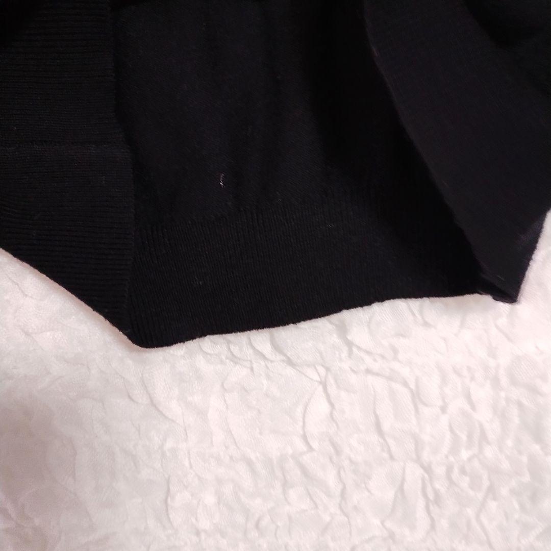 Meu's ミューズ ブラックニットカーディガン 長袖 M ビジューボタン付き 4