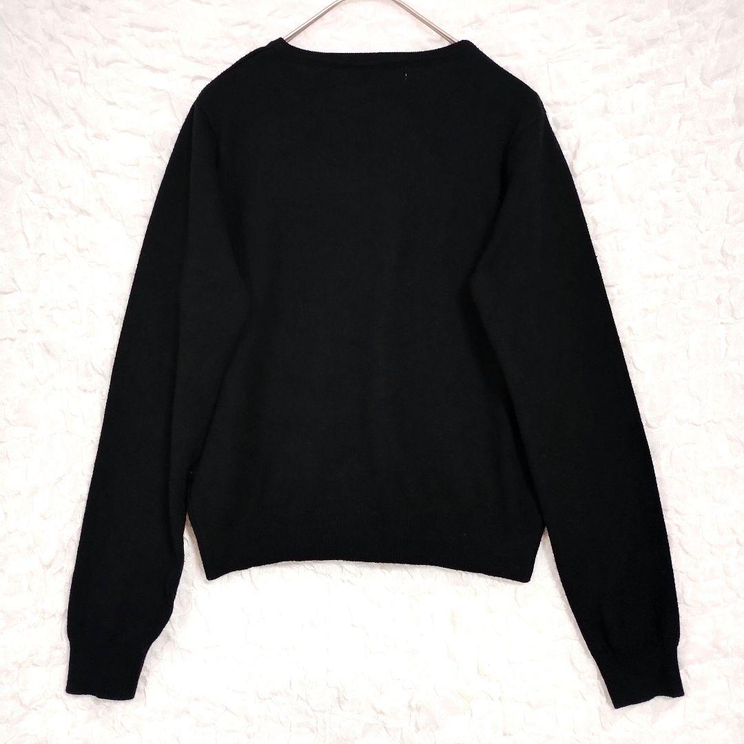 Meu's ミューズ ブラックニットカーディガン 長袖 M ビジューボタン付き 6