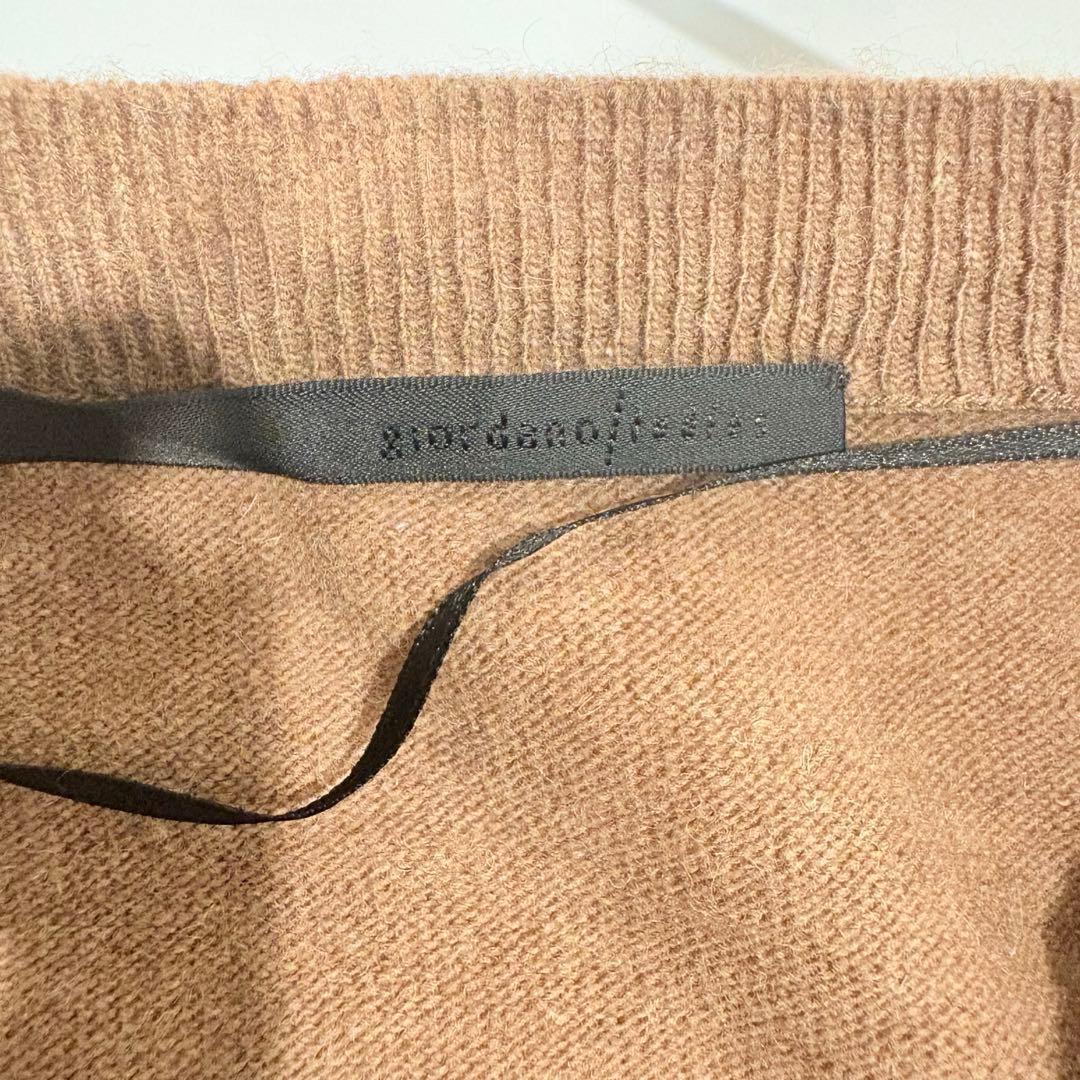 .ジョルダーノ レイヤードニット 重ね着風 ブラウン 茶色　M相当　丈長め 8