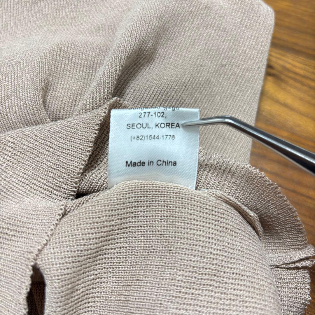 PPB studios リブタンクトップベージュブラックS相当バイカラーe058 12