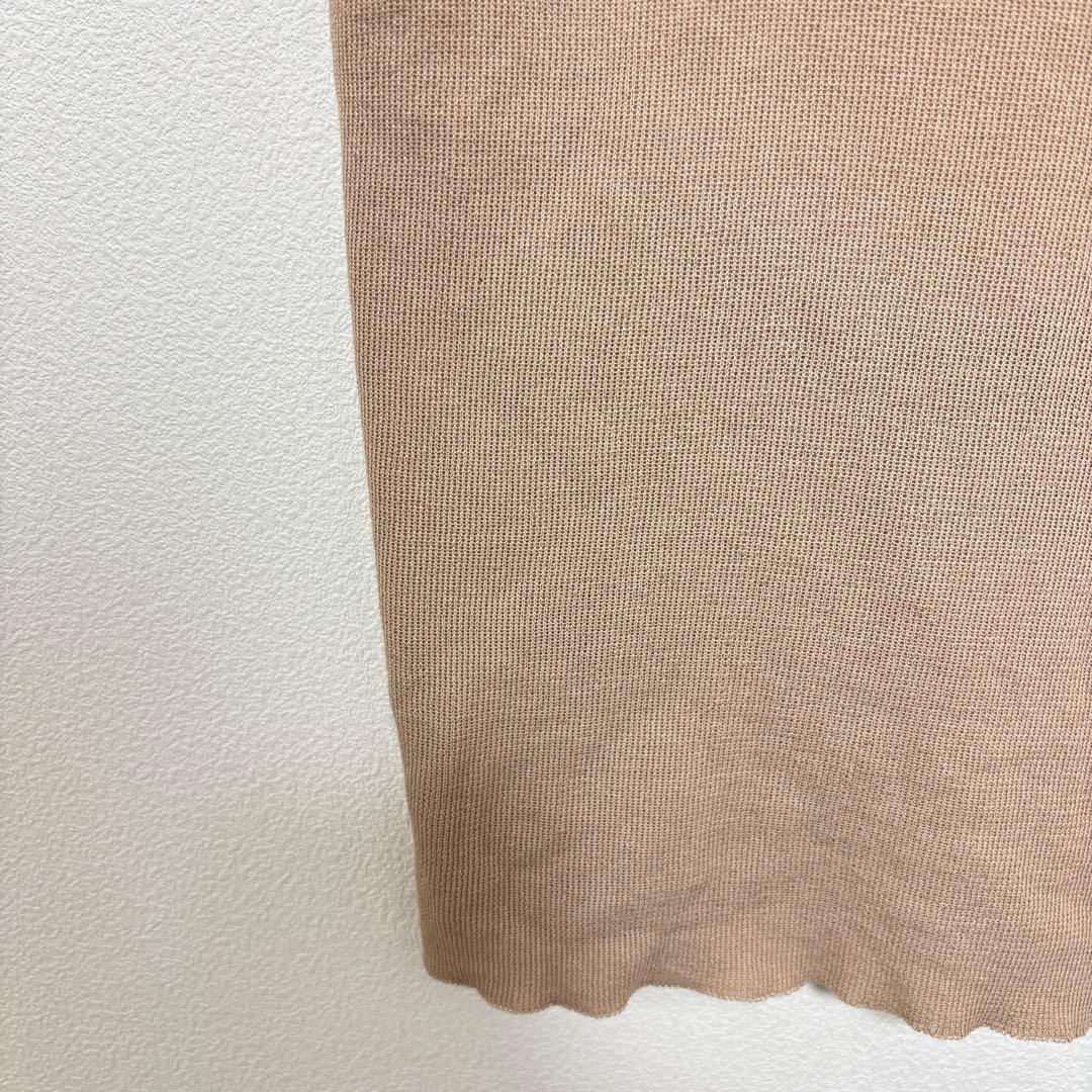 PPB studios リブタンクトップベージュブラックS相当バイカラーe058 5