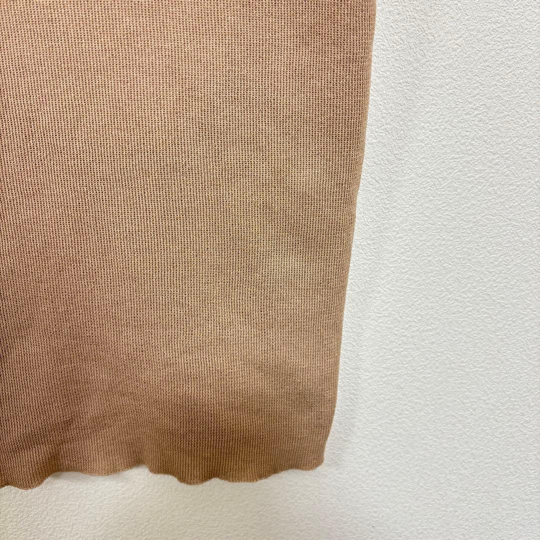 PPB studios リブタンクトップベージュブラックS相当バイカラーe058 7