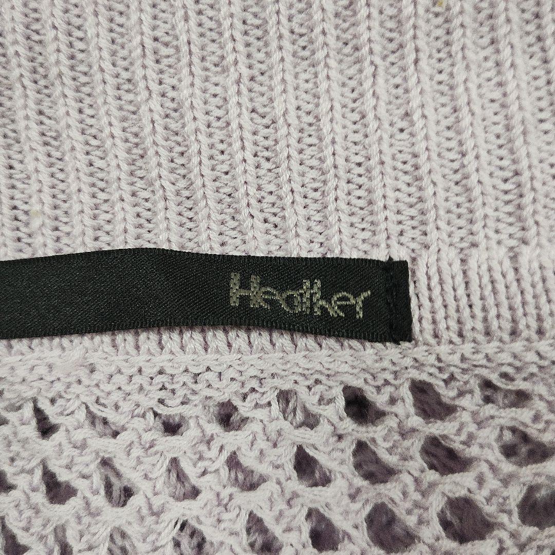 Heatherラベンダー レース編み 5分袖カーディガン F 春色 カジュアル 7