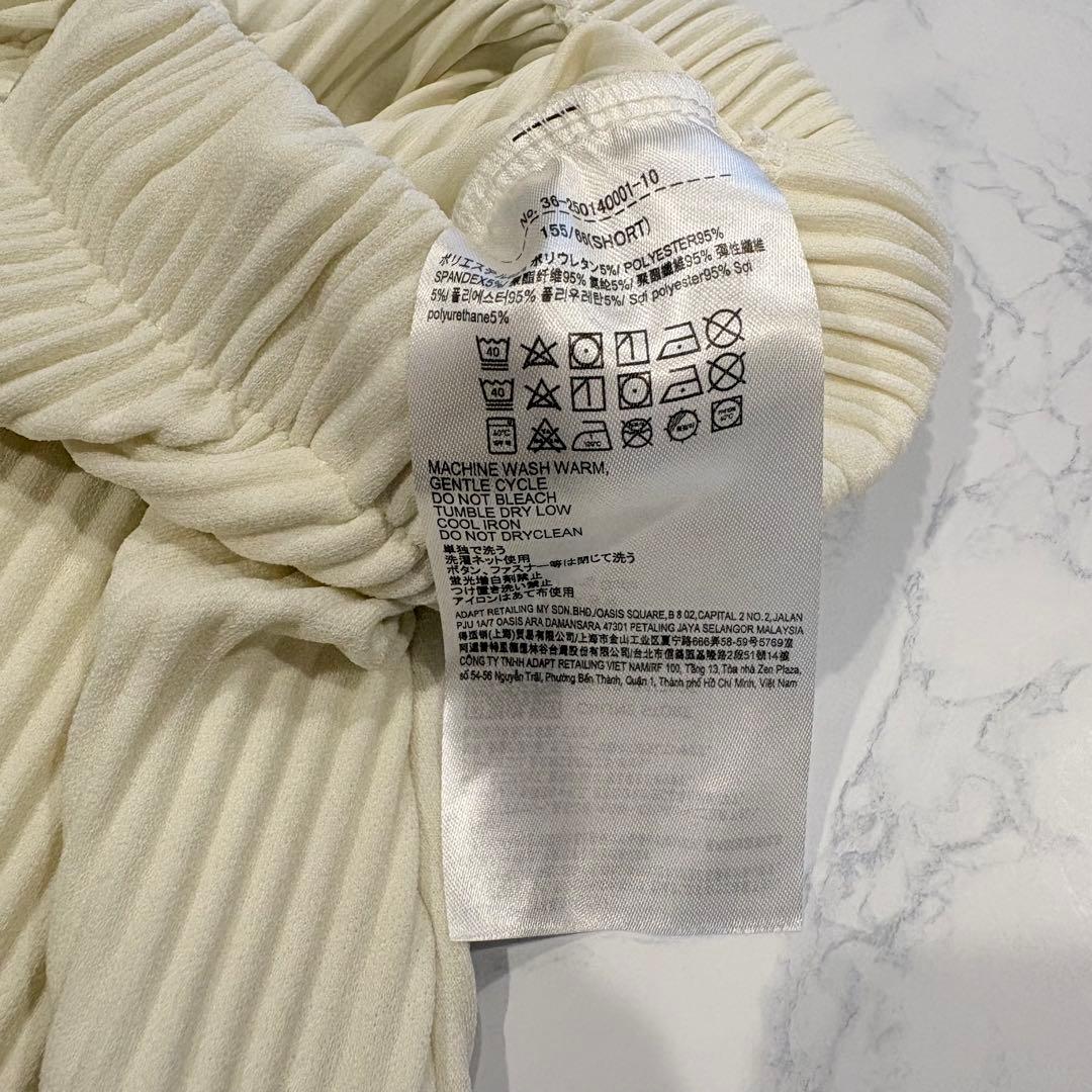 フレアスカート ロング プリーツ　ウエストゴム アイボリー ベージュ　白　S 5