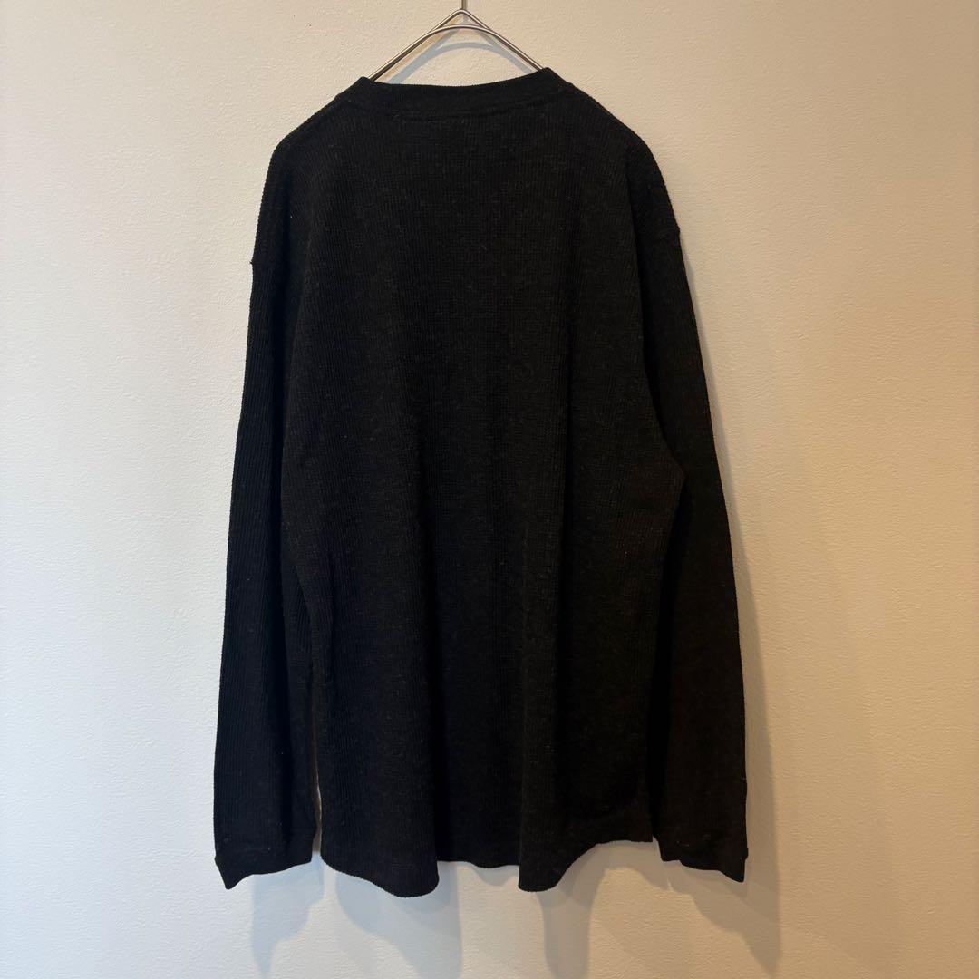 フィールドコア 長袖カットソー ワッフル ポケット 黒 ブラック　S 無地 4